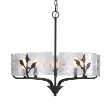 Golden 4503-5P NB-HWG - Wry Lighting Bloem 5-light Pendant in Natural Black